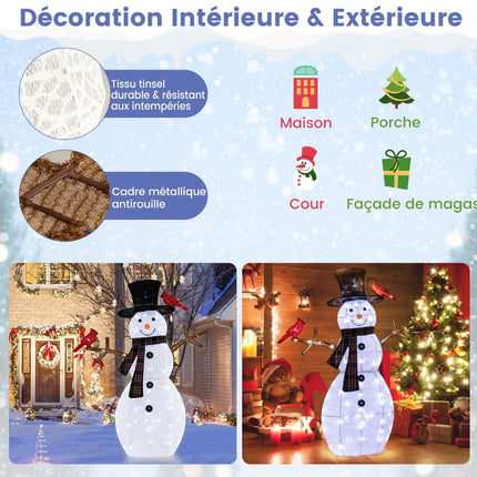 Pre-Lit Snowman Yard Stake, 50 Inch, 70 Cool White LEDs