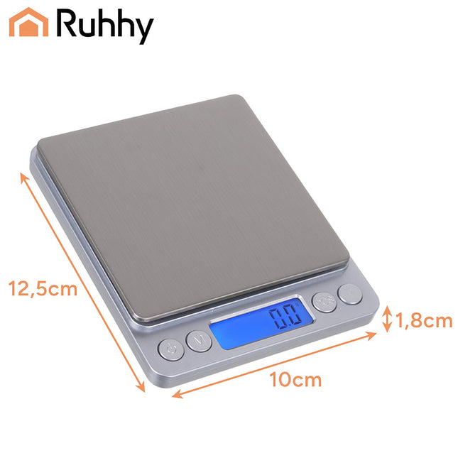 Precyzyjna waga kuchenna LCD 2 kg z 2 miskami