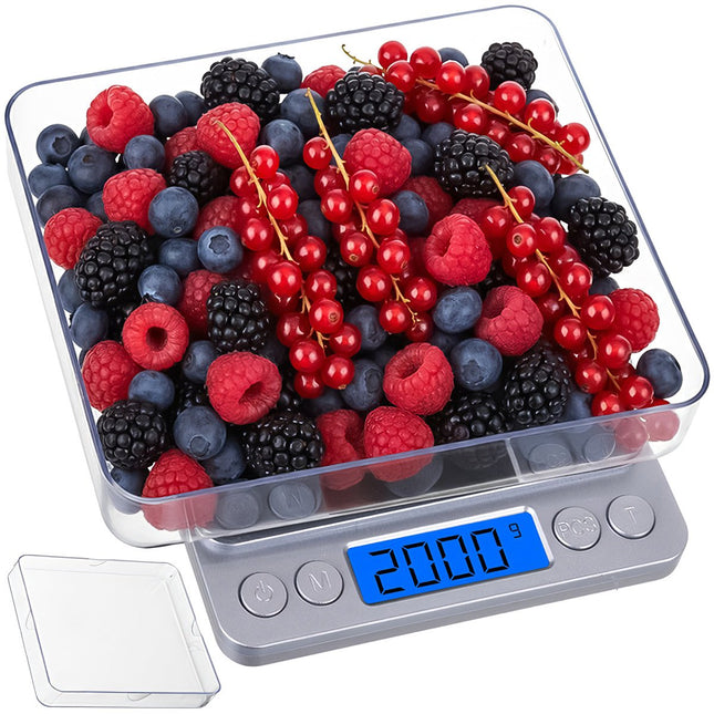 Precyzyjna waga kuchenna LCD 2 kg z 2 miskami