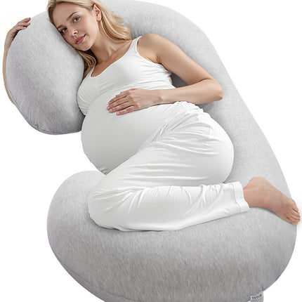Pregnancy Pillow, C-Shaped Full Body, Washable Jersey Cover