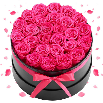 Preserved Roses, 27-Pack in Round Box, Red