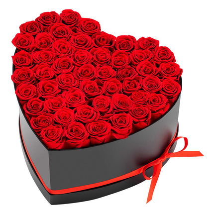 Preserved Roses, 50 Count, Red Heart Gift Box