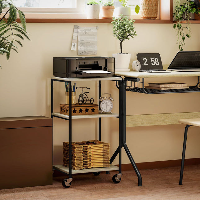 Printer trolley in steel - 3-level stand, holds 12 kg