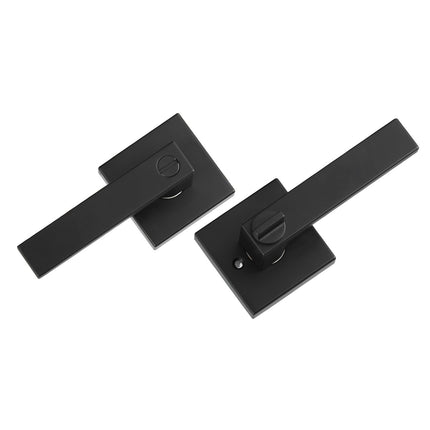 Privacy Door Lever Handle, Matte Black, Reversible Keyless