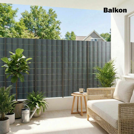 Privacy Fence Strips Set, UV-Resistant, Waterproof, 35m x 19cm, Gray