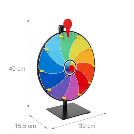Prize Wheel with Stand, 30 cm, Multicoloured