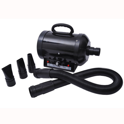 Professional 2800W quiet dog hair dryer, metallic black 40x16x20cm