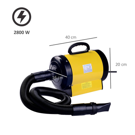 Dog dryer - 2800W, PVC, Yellow, 40x16x20cm