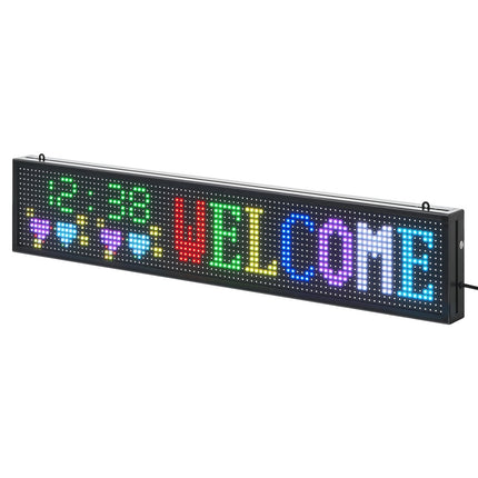 Programmable LED Sign, Full-Color, Bluetooth App, 40x8 in