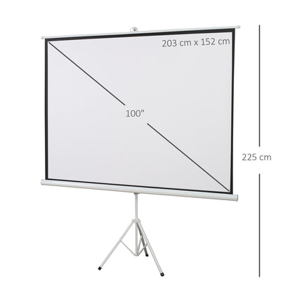 Projection Screen 4:3 Format, 100-Inch, White