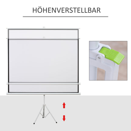 Projection Screen 4:3 Format, 100-Inch, White