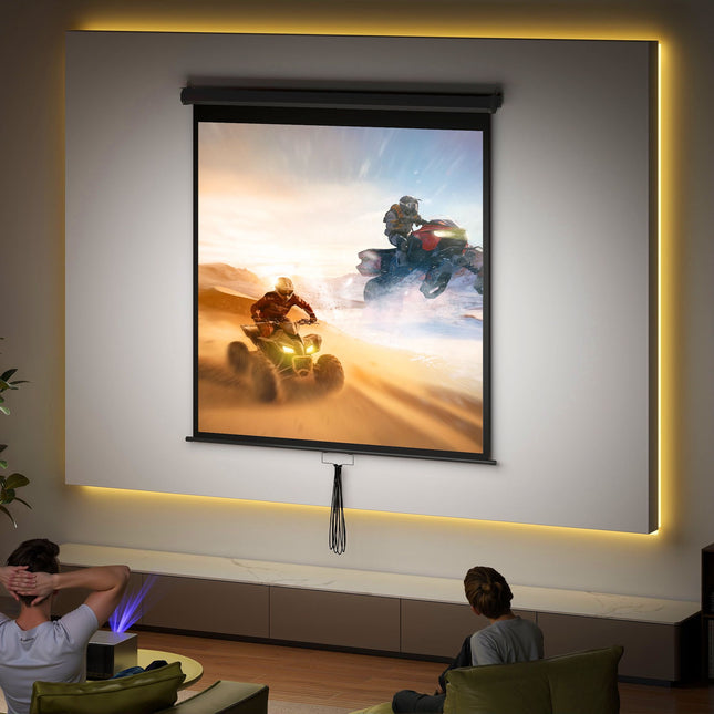 Projector Screen 85 Inch, 1:1 4K, Wall or Ceiling Mount