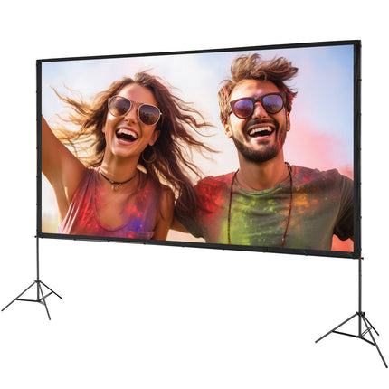 Projector Screen with Stand, 150 Inch 16:9, Carry Bag