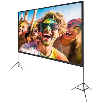 Projector Screen with Stand, 150 Inch 16:9, Carry Bag