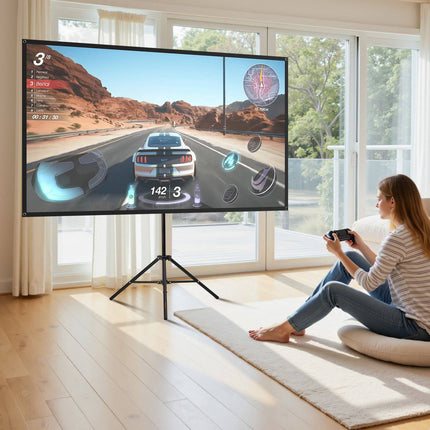 Projector Screen with Tripod Stand, 80 Inch 16:9 4K