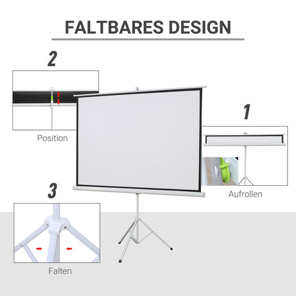 84"" stand projector screen, 4:3 adjustable for home and office