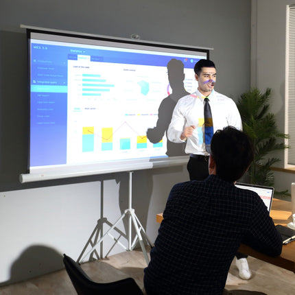 84"" stand projector screen, 4:3 adjustable for home and office