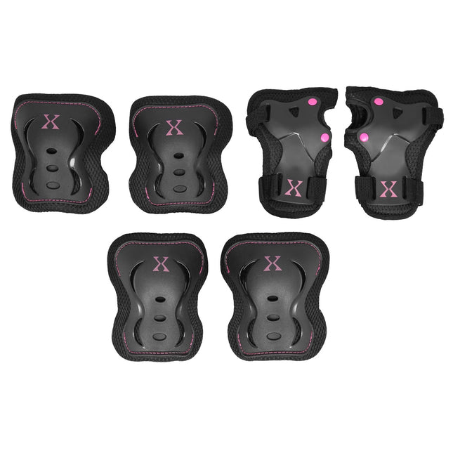 Protective Gear Set, Size M, Black-Pink