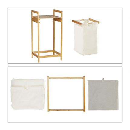Pull-Out Bamboo Laundry Basket