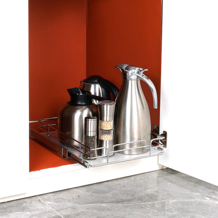 Pull-Out Cabinet Organizer, 11.5 x 16.5 in, Chrome