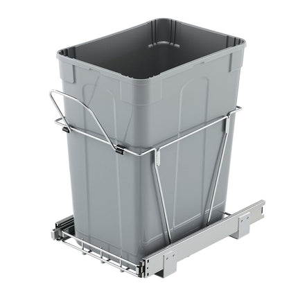 Pull-Out Cabinet Trash Can, 35 Qt, Full-Extension Slide, Handle