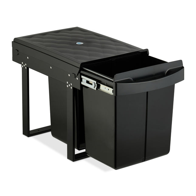 Pull-Out Kitchen Waste Bin, Black, Space-Saving Design