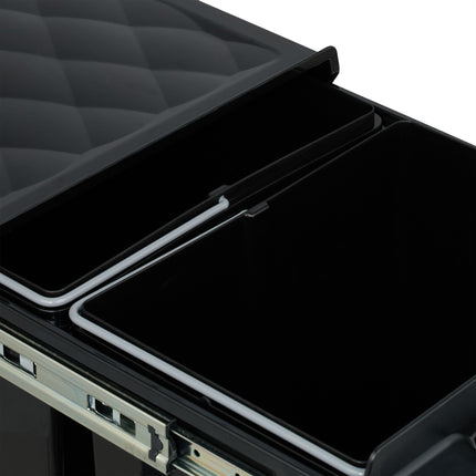 Pull-Out Kitchen Waste Bin, Black, Space-Saving Design