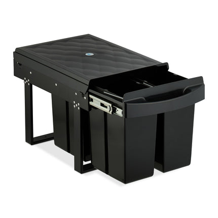 Pull-Out Kitchen Waste Bin, Black, Space-Saving Design