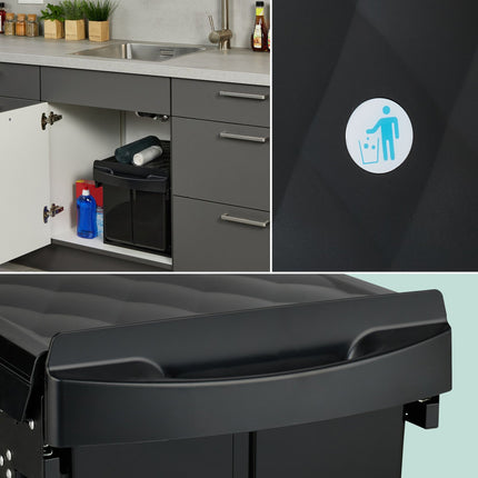 Pull-Out Kitchen Waste Bin with Odor-Blocking Lid