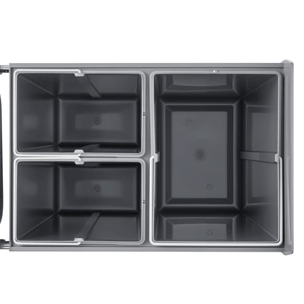 Pull-Out Under-Sink Trash Can, 40L 3-Bin, Full-Extension