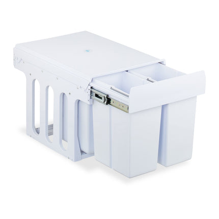 Pull-Out Waste Bin with Lid – White, Space-Saving Design