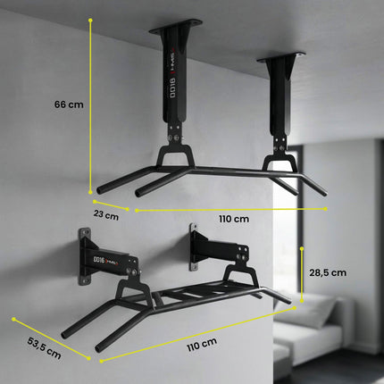 Pull-Up Bar – Wall or Ceiling Mount, Steel, 180kg Capacity
