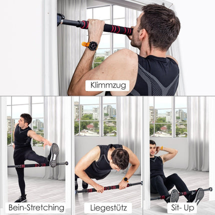 Pull-Up Bar for Doorway, Non-Slip Foam Grips, 65-100 cm