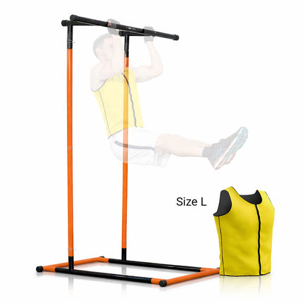 Pull-Up Station and Men's Sauna Vest L InnovaGoods, Adjustable 114-191 cm