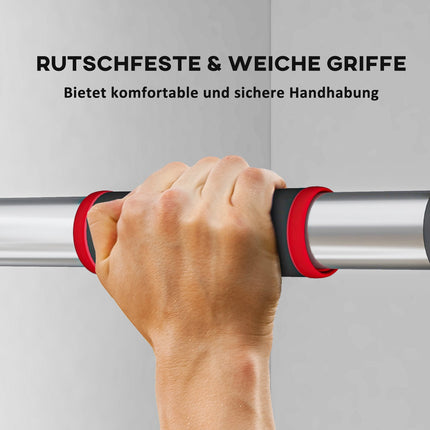 Adjustable steel pull-up bar, non-slip, door or wall mount