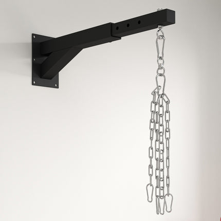 Adjustable wall-mounted box rack for heavy bags