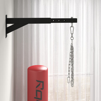 Adjustable wall-mounted box rack for heavy bags