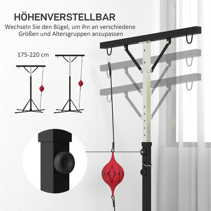 Height-adjustable stand for punching bag in steel, freestanding