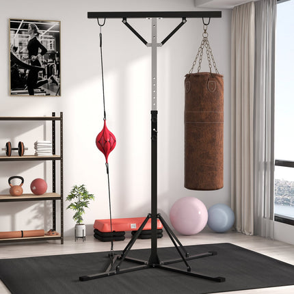 Height-adjustable stand for punching bag in steel, freestanding