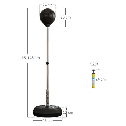 Adjustable punch ball set, 125-145 cm with gloves and pump