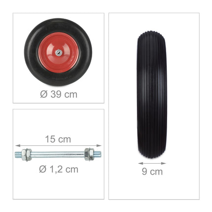 Puncture-Proof Solid Rubber Wheel with Axle 4.80-8