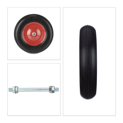 Puncture-Proof Solid Rubber Wheel with Axle 4.80-8