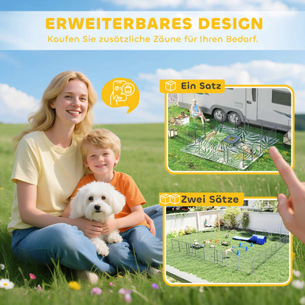 Puppy Playpen, 16 Panels, Foldable with Door, 3.2m x 3.2m