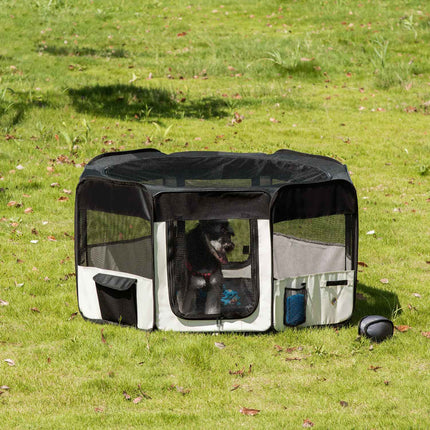 Puppy pen, Fence for outdoor use, 120 cm diameter, durable Oxford fabric