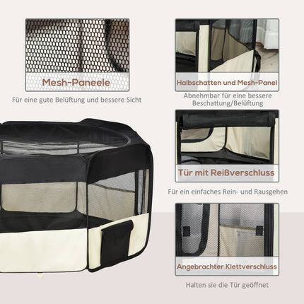 Puppy pen, Fence for outdoor use, 120 cm diameter, durable Oxford fabric