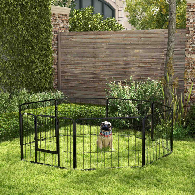 Puppy playpen Outdoor enclosure - 8 panels, door, 60x80 cm
