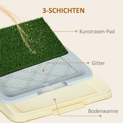 Artificial grass dog toilet, blue, 63x48.5 cm