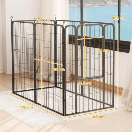 Hexagonal puppy playpen - collapsible, 100 cm high, outdoor use