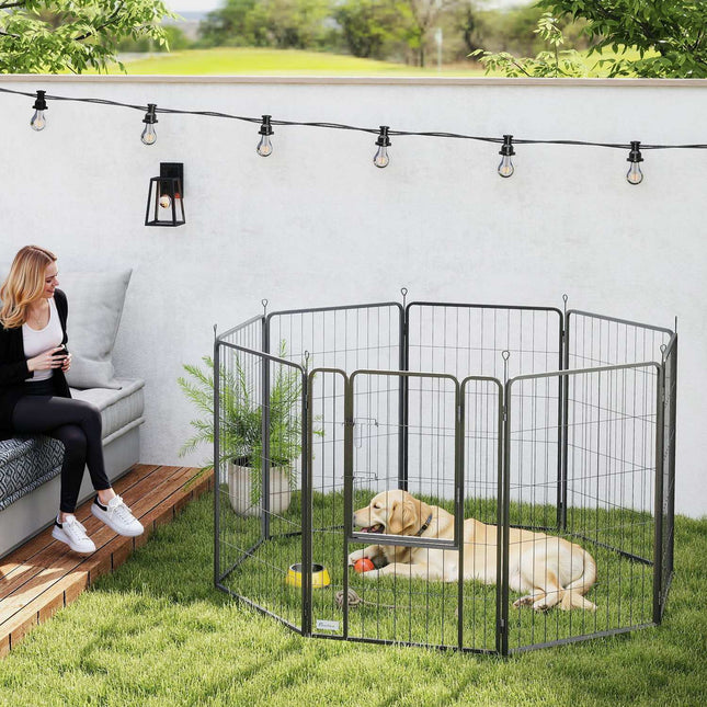 Outdoor foldable puppy playpen - 8-panel, 100 cm height