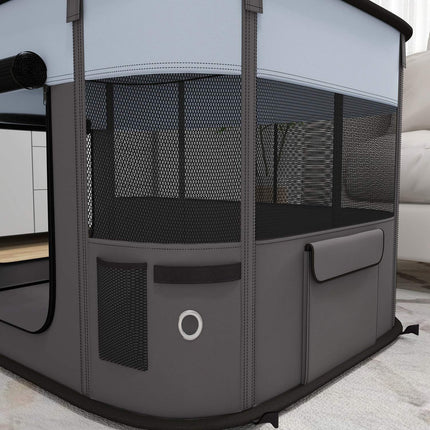 Puppy playpen with doors, foldable & breathable, 94x74x60 cm